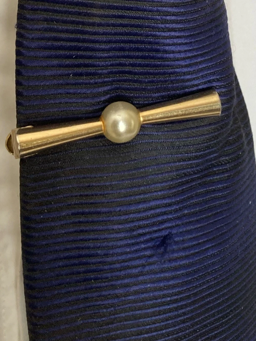 Vintage Anson Gold Tone Pearl  Anson Cufflinks & Swank Tie Bar Dress Set